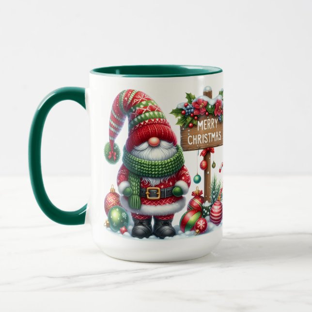 Mug Cozy Christmas Gnome Art – Festive Holiday (Gauche)