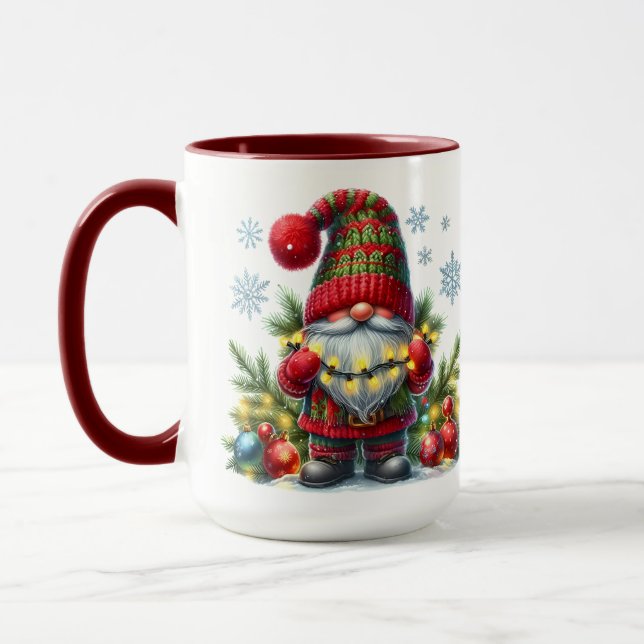 Mug Cozy Christmas Gnome Art – Festive Holiday (Gauche)