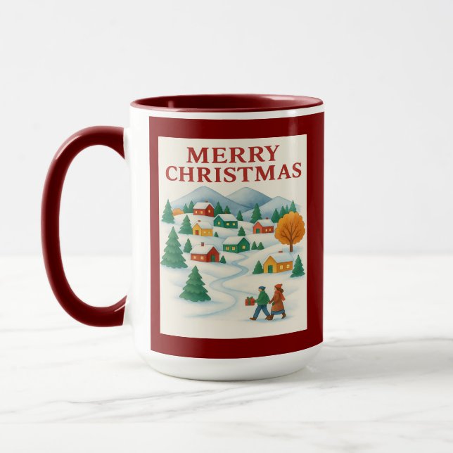 Mug Cozy Noël Village d'Hiver de Noël (Gauche)