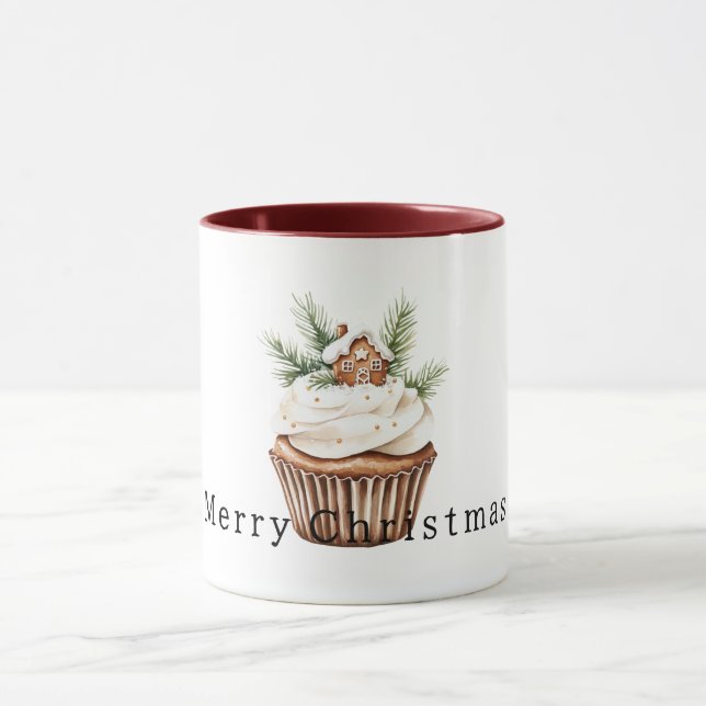 Mug Cozy Warm Christmas Gingerbread House Cupcake (Centre)