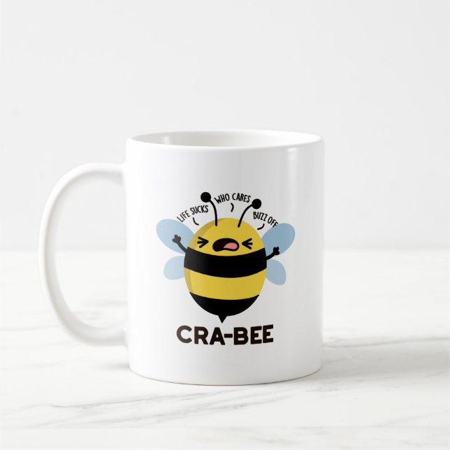 Mug Cra-bee Funny Crabby Bee Pun (Gauche)