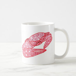Mug Crabe à Tourbillon Rouge, Peinture Abstraite de Cr