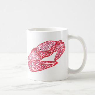 Mug Crabe à Tourbillon Rouge, Peinture Abstraite de Cr