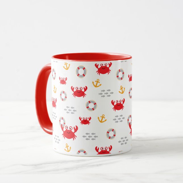 Mug Crabe avec bouée de sauvetage (Devant gauche)