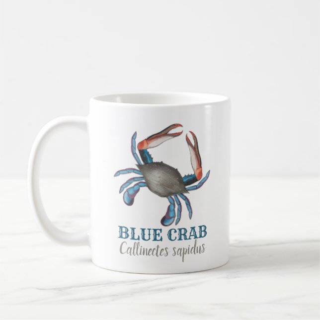 Mug Crabe bleu marine simple moderne Élégant mignon (Gauche)