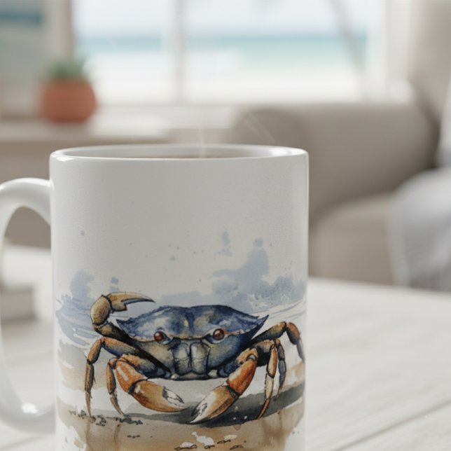 Mug Crabe de plage à l'aquarelle (Créateur téléchargé)
