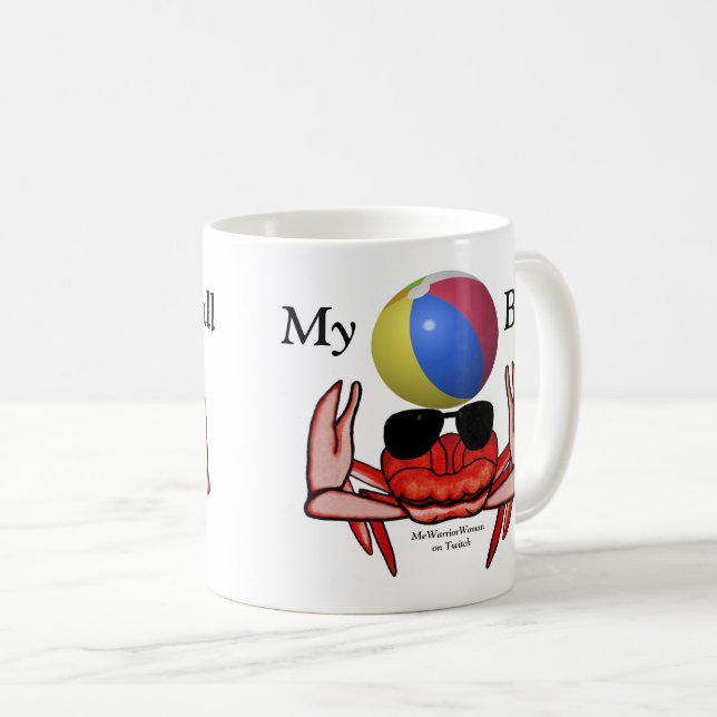 Mug Crabe de plage, My Ball, MeWarriorWoman sur Twitch (Devant droit)