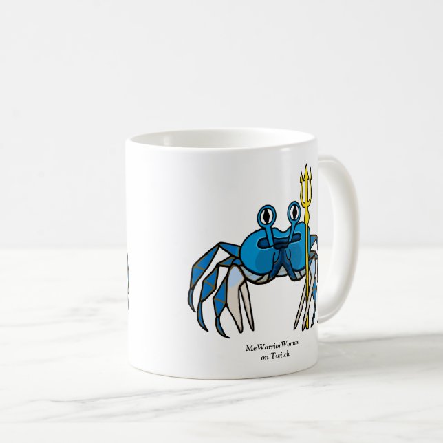 Mug Crabe guerrier bleu, MeWarriorWoman sur Twitch (Devant droit)