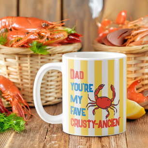 Mug Crabe Papa Drôle Crustacé Amalfi Rayure Jaune