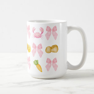 Mug Crabe rose ébullition Fruits de mer pastel