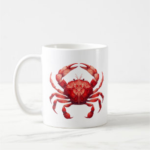 Mug Crabe rouge en verre tendu