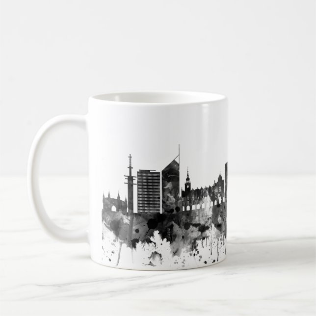 Mug Cracovie Pologne Skyline BW (Gauche)