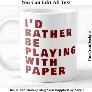 Mug Crafting Lover Mug, Citation papier personnalisée 