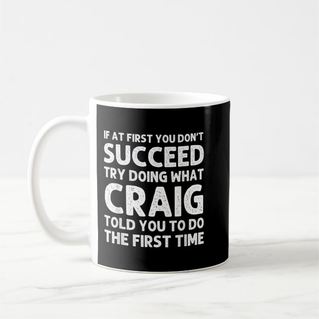 Mug CRAIG Nom du cadeau Anniversaire Personnalisé Funn (Gauche)