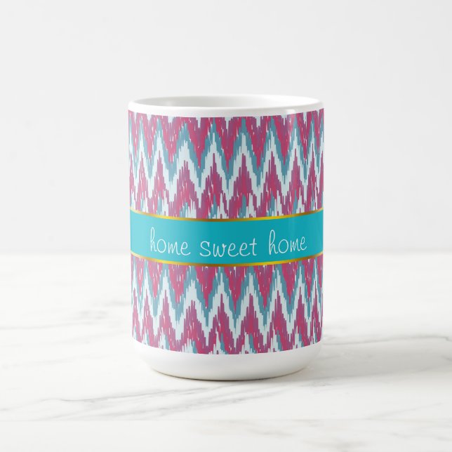Mug Cranberry et Turquoise Motif iKat ZigZag (Centre)