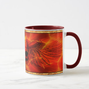 Mug Crâne à ailes par éclat rouge de lave