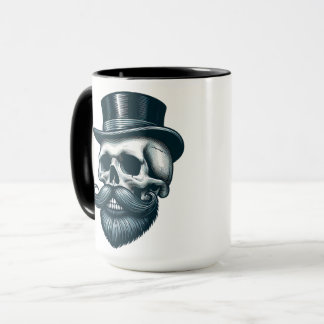 Mug Crâne à chapeau haut de forme barbu