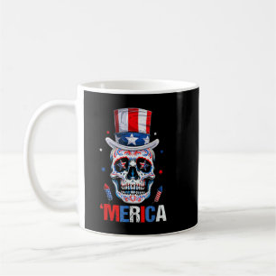 Mug Crâne à sucre 4 juillet Patriotique American Indep