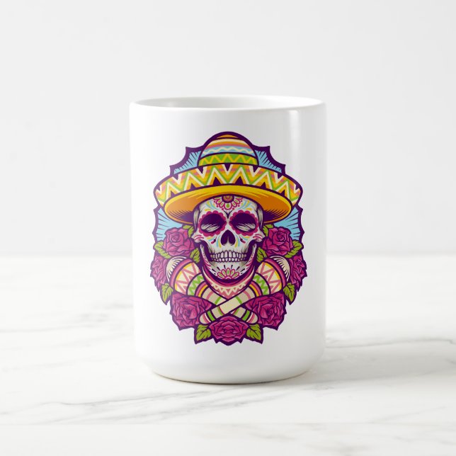 Mug Crâne à sucre avec Sombrero | Dia De Los Muertos (Centre)