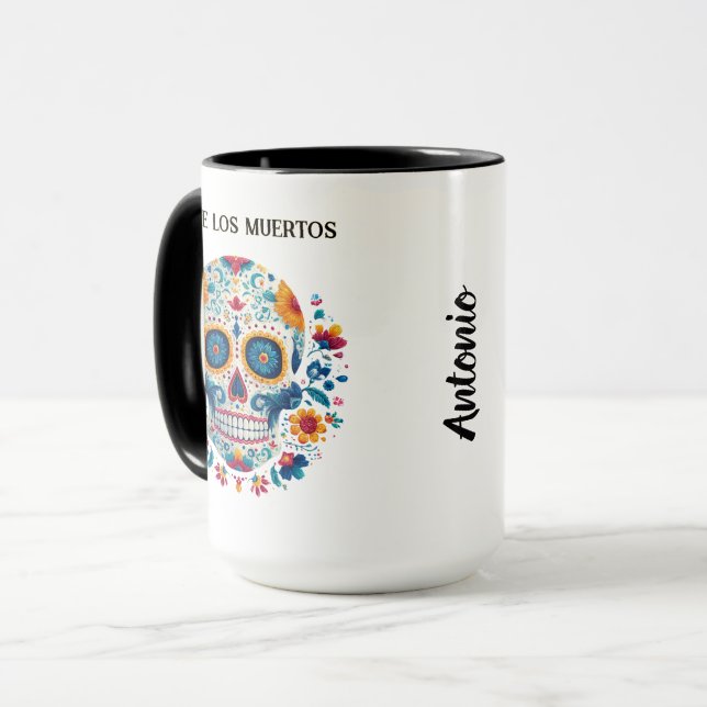 Mug Crâne à sucre coloré Dia de los Muertos (Devant gauche)