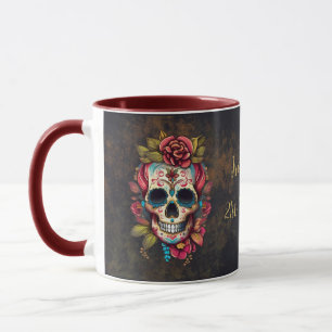 Mug Crâne à sucre fleuri Sweet 16 Anniversaire