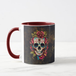 Mug Crâne à sucre floral Quinceanera Anniversaire