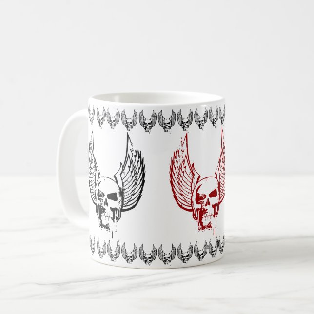 Mug Crâne aux ailes éthérées (Devant gauche)