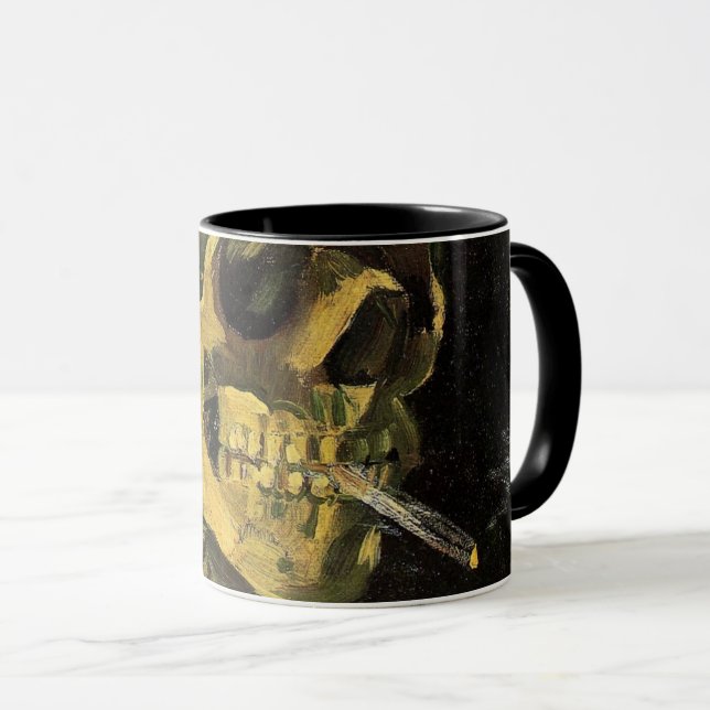 Mug Crâne avec cigarette brûlante par Vincent van Gogh (Devant droit)