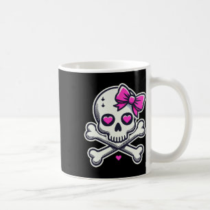 Mug Crâne avec noeud rose fille crâne Halloween