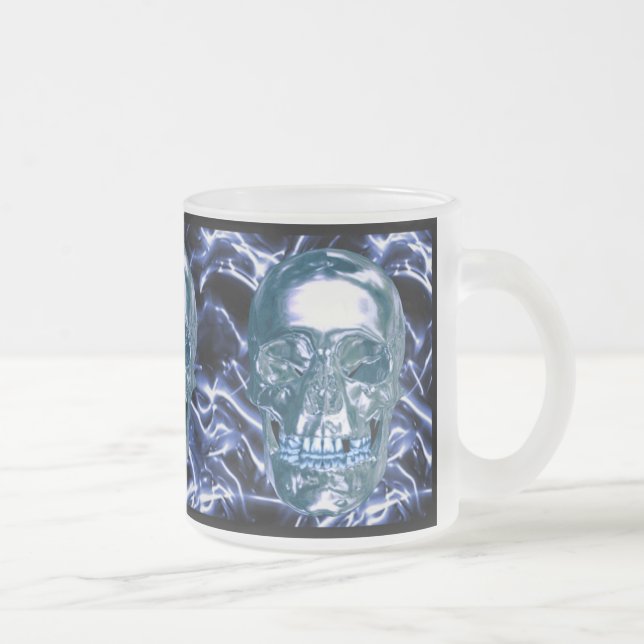 Mug crâne bleu Chrome électrique (Droit)