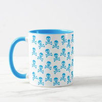 Crâne Bleu Et Motif Crossbones