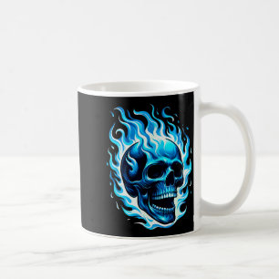 Mug Crâne bleu flamboyant graphique cool fun
