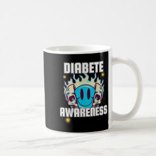 Mug Crâne bleu Sourire Visage Diabete Mois Sensibilisa