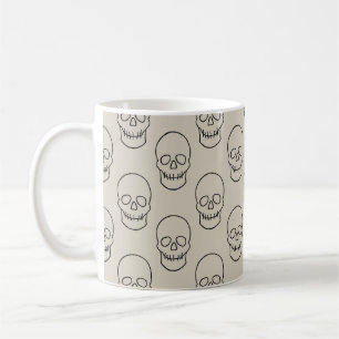 Mug Crâne - Bone White et Bat Black