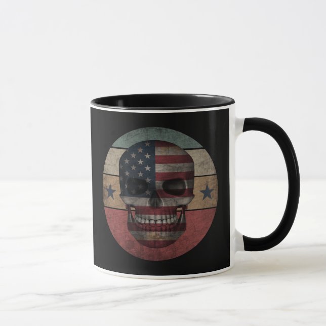 MUG CRÂNE CADEAU PATRIOTIQUE DRAPEAU AMÉRICAIN (Droite)