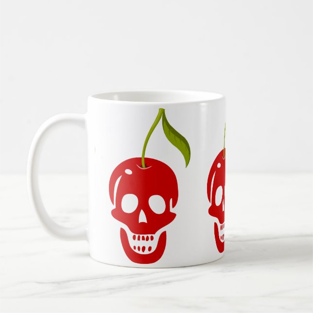 Mug crâne cerise squelette halloween gothique (Gauche)