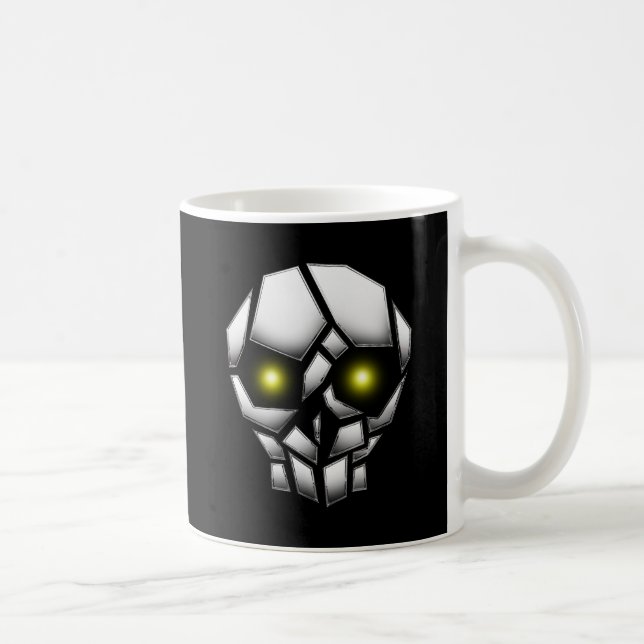 Mug Crâne chromé avec yeux brillants (Droite)