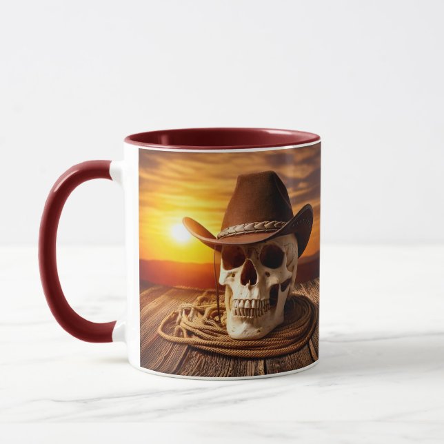 Mug Crâne cowboy avec Lasso (Gauche)