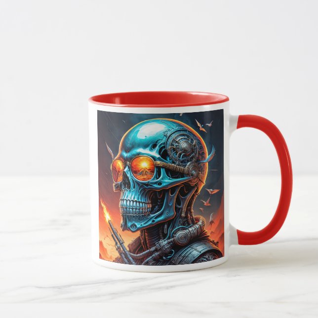 Mug Crâne cybernétique en fusion. (Droite)
