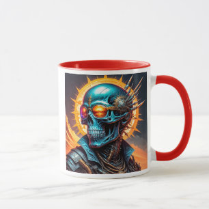 Mug Crâne cybernétique sous un soleil ardent.