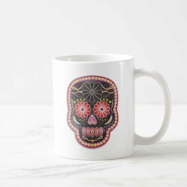 Mug Crâne d'art populaire - jour des morts (Droite)
