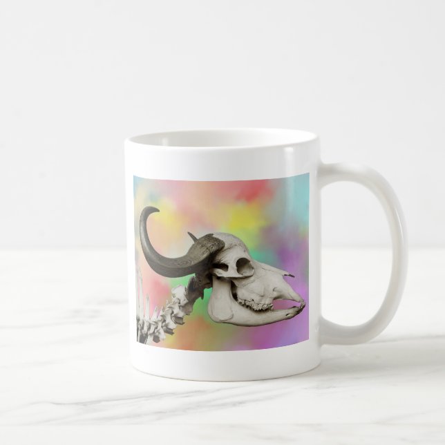 Mug Crâne de buffle sur un Arrière - plan d'aquarelle (Droite)