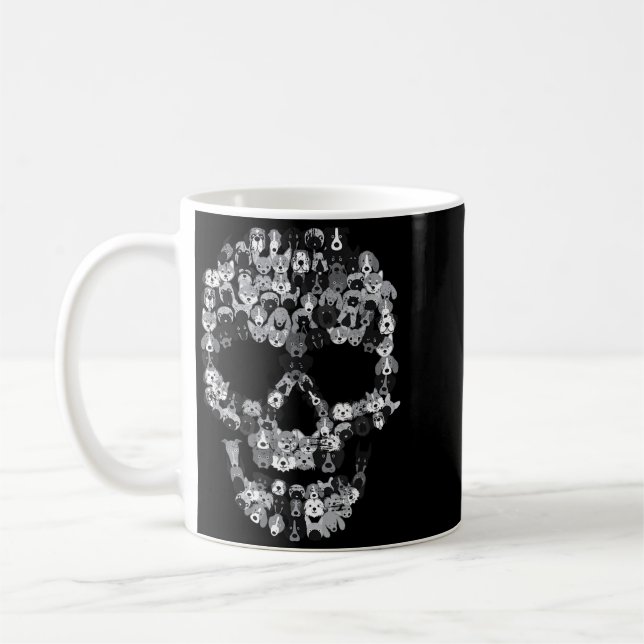 Mug Crâne de Chien - Squelette de Chiot Effrayant - Ha (Gauche)