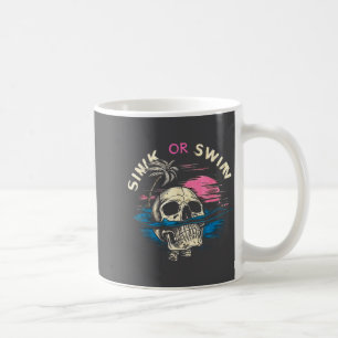 Mug Crâne de coucher de soleil tropical évier océan na