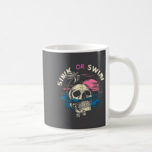 Mug Crâne de coucher de soleil tropical évier océan na (Droite)