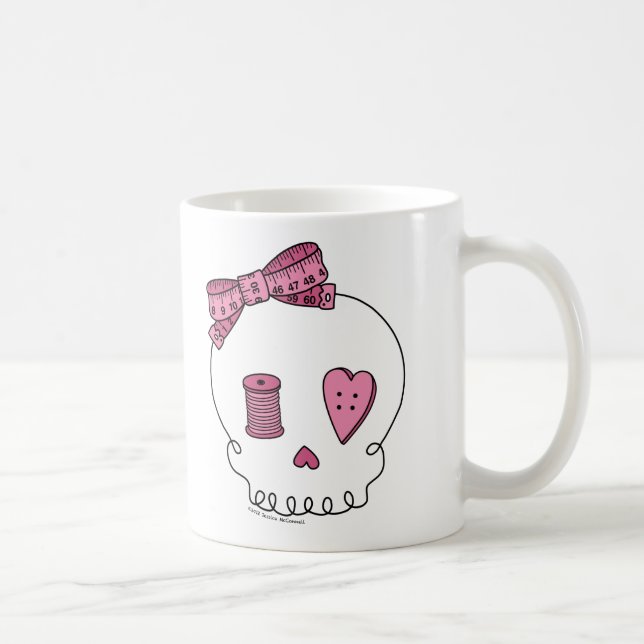Mug Crâne de couture (rose) (Droite)