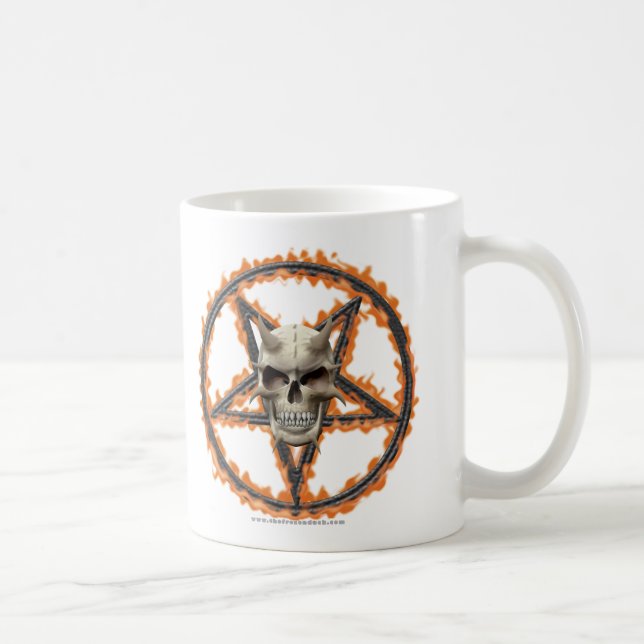 Mug Crâne de démon et pentagone étoilé brûlant (Droite)