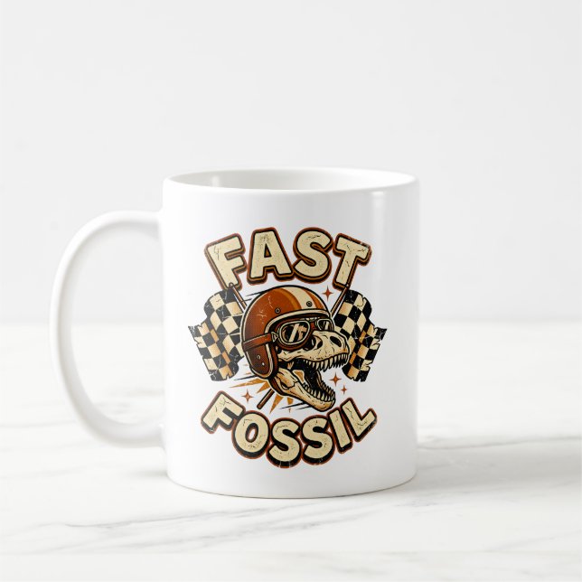 Mug Crâne de dinosaure de course drôle (Gauche)