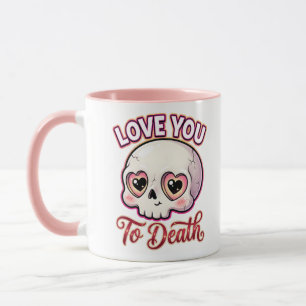 Mug Crâne de la Saint-Valentin gothique mignon – Je t'