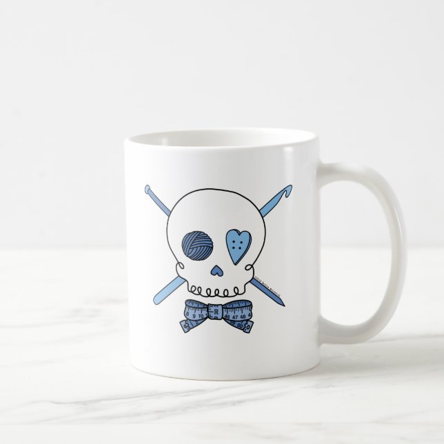 Mug Crâne de métier (bleu) (Droite)